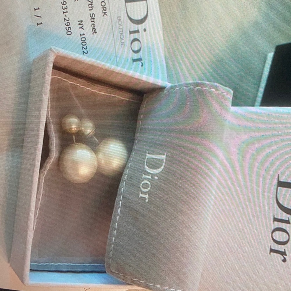 Dior Miss Pearl Earrings Gold